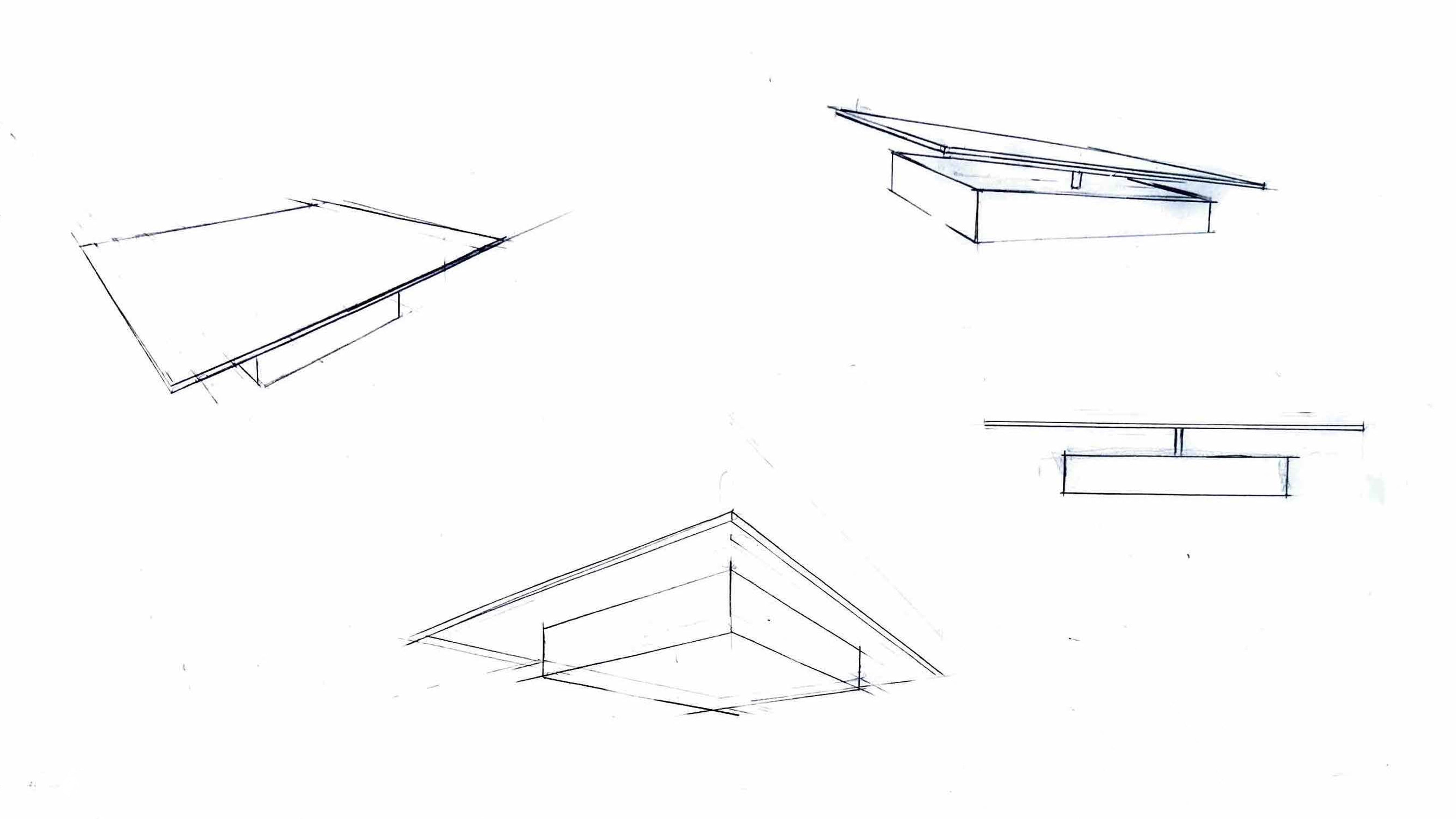 Sketch studies for the 330 Glass Table concept